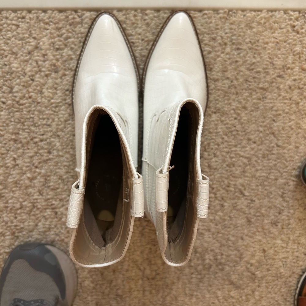 Women’s White Ankle Booties
